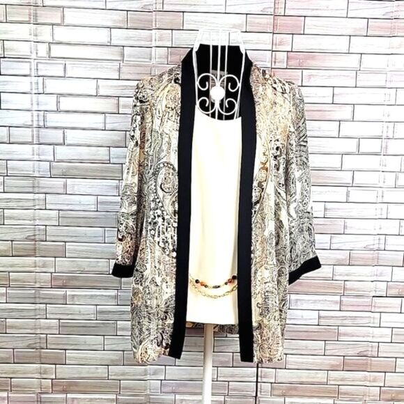 R&M Richard's vintage 80's sheer jacket with beige top Size 8 - Picture 1 of 11